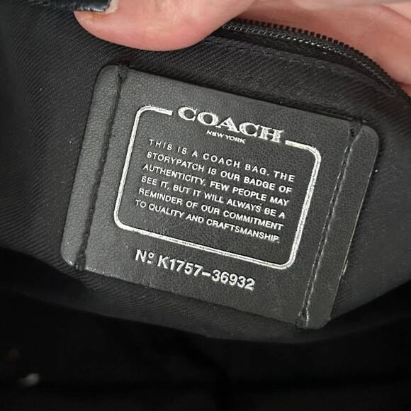 Coach Turnlock Signature Jacquard Monogram Black Gray Tote - Picture 11 of 12